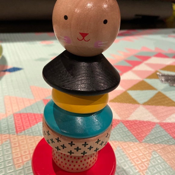 petit collage Other - Petit Collage sustainably harvested wood Stacking Toy Modern Bunny Montessori